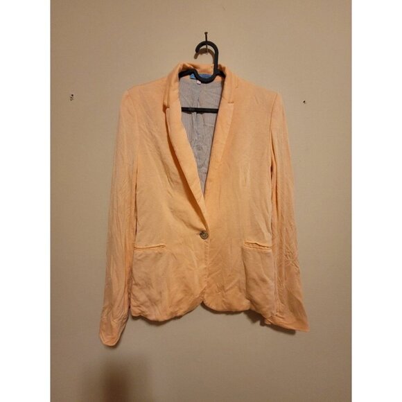 ruby and jenna Women's classic jacket in peach color with one button Size S - Picture 1 of 11
